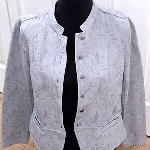Lavender Embossed Button Down Jacket   Size M